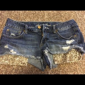 AE embellished denim shorts